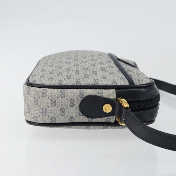 GUCCI Micro GG Supreme Shoulder Bag PVC Navy Gold - Picture 4 of 15